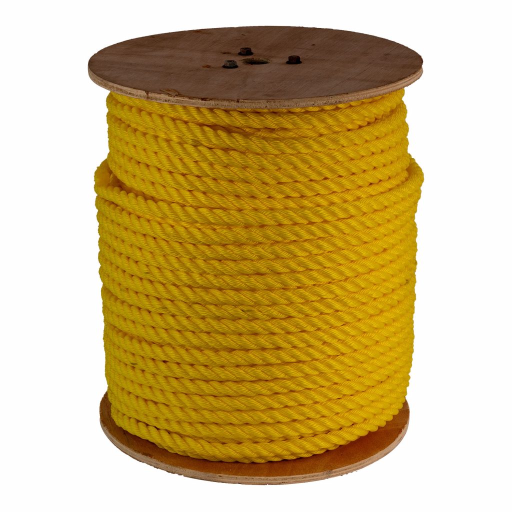 Yellow Twisted Braid Polypropylene Rope Spool 3/8 in. Diameter x